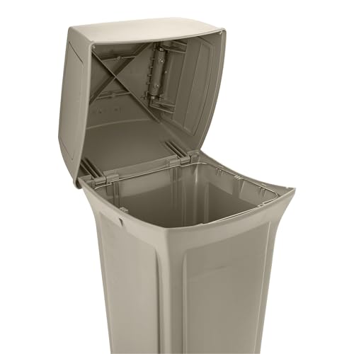 Image of Rubbermaid Commercial Products Ranger Trash Can with 2 Door Lid, 35 GAL, Black Plastic, Outdoor for Stadiums /Parks /Shopping Plazas