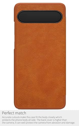 Image of WHITBULL PU Leather Magnetic Premium Flip Cover with 2 Card Slot for Google Pixel 10 / Google Pixel 10 Pro - Brown