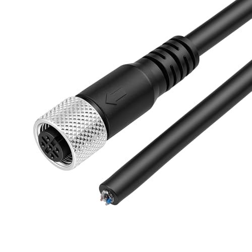 Câble électrique M12 à 5 broches femelle code A HangTon de 10m pour automatisme