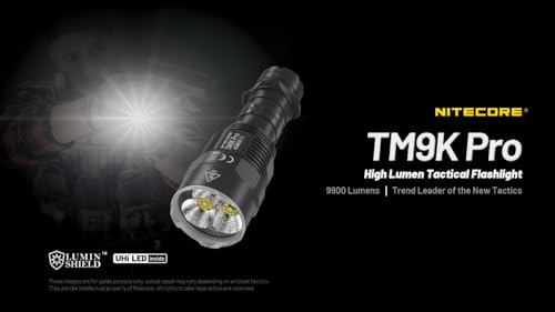 Nitecore TM9K Pro 9900 Lumen High Lumen Tactical Flashlight, Fast-Charging USB-C for Search and Rescue, Including NitecoreS Sticker