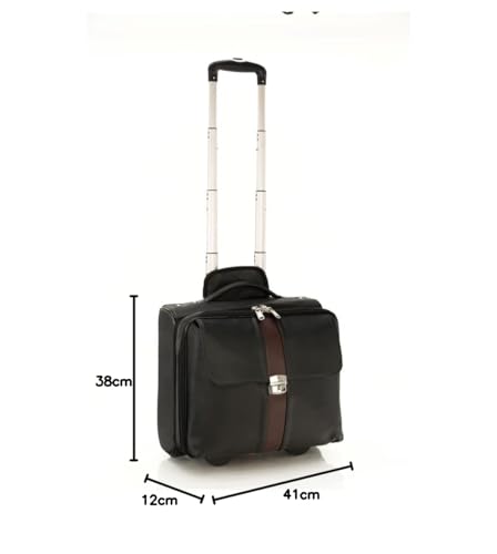 Image of MBOSS Laptop Trolley Bag Cabin Size overnighter 2 Wheels fits 15.6 Inch Laptops (Black)