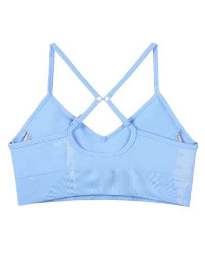 Image of AUROLA Serpent Seamless Sports Bras for Women,Backless Padded Strappy Workout Gym Yoga Crop Tops