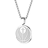 HOFOYA Inspiring Basketball Sports Christian Religious Cross Pendant Necklace Christmas Birthday Gifts for Men Women Teens Boy Girls,Coach or Teammate Athletes Gift.
