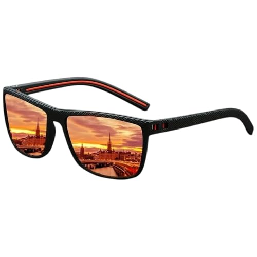 Image of Square Polarized Sunglasses for Men Sports Style Driving Travel Sun Glasses Lightweight Frame UV Protection Anti Glare Mirrored Goggles