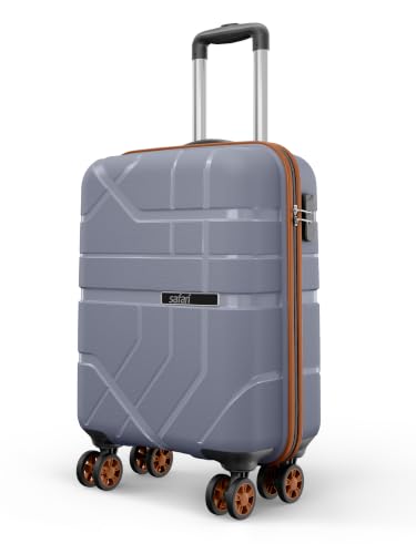 Image of Safari Broadway 8 Wheels 55cm Cabin Size Trolley Bag, Hard Case Polypropylene, 360 Degree Wheeling Carry-on Luggage for Men & Women, Suitcase for Travel, Trolley Bags for Travel, Flintstone