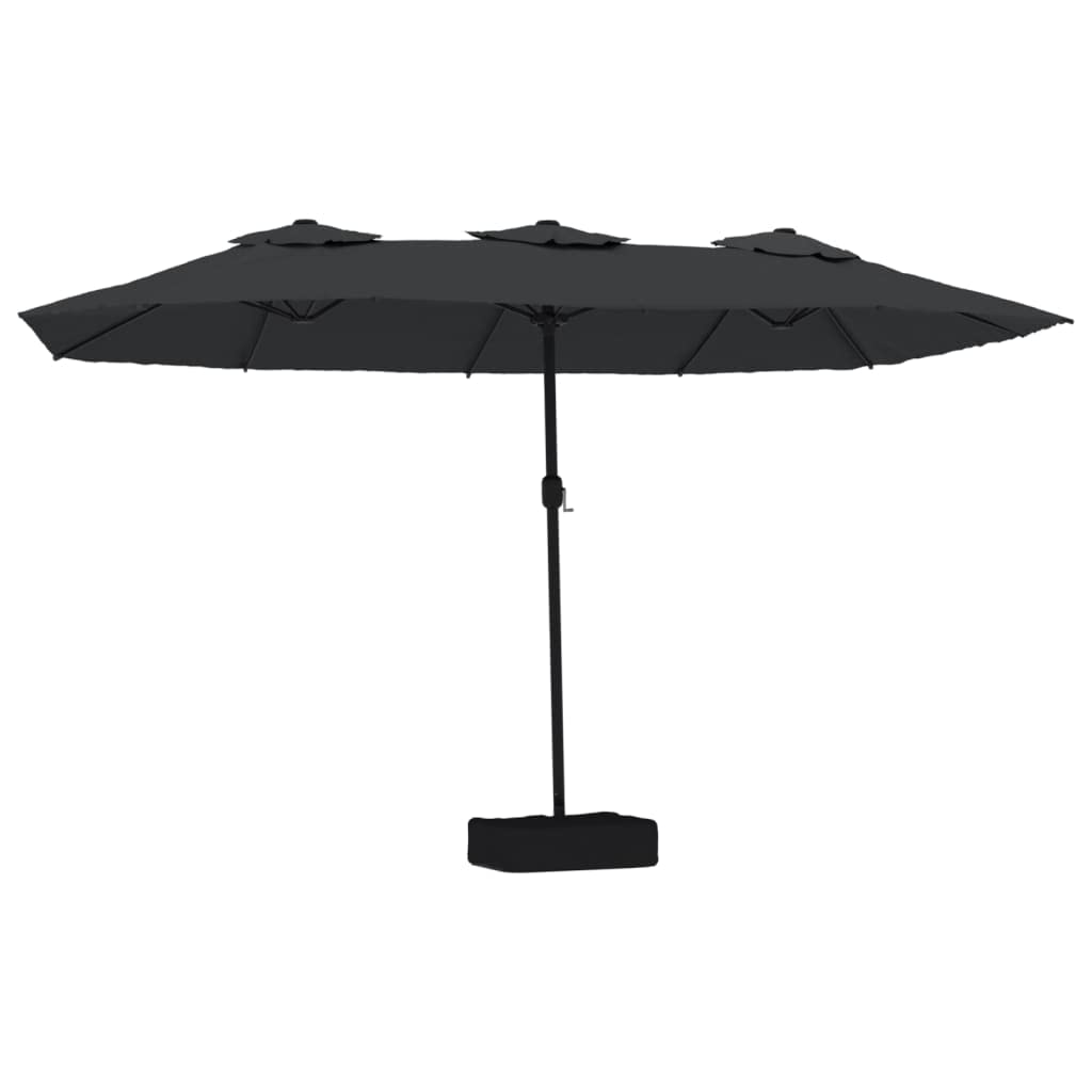 Homgoday Sombrilla Doble Negro 449x245 cm Sombrilla de Jardín, Protección UV Sombrilla Jardín Grande Orientable Jardín Parasol Balcón