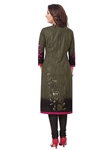 Miraan Women's Unstitched Cotton Dress Material - Green Printed Fabric Set (Top 2.5m, Bottom 2m, Dupatta 2.25m)
