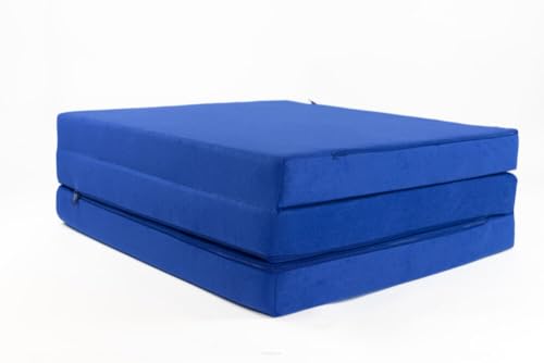 FORTISLINE - Klappmatratze 195x60x9cm - 3-teilige Faltmatratze - H2 Gästematratze - Camping Faltbare - Kamping Bett - Waschbar Bezug - Erwachsene...