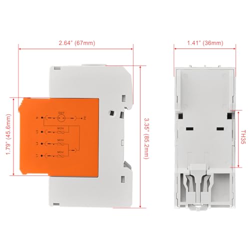 Heschen Surge Protective Device SPD, HS-40N, 275VAC 20KA, Fire-Proof, Low-Voltage Arrester, 35mm DIN Rail Mounting (3+NPE) - Image 2