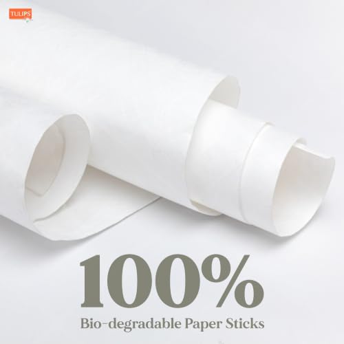 Image of Tulips Premium Paper Stick Cotton Ear Buds (Pack Of 4) Pure & Soft Cotton, 100 Sticks / 200 Tips Each Pack - White