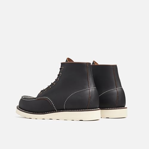 Image of Red Wing Shoes Heritage Classic Moc #8849 Men's 6-Inch Boot, Full Grain Oiled and Waxed Leather, Traction Tred Wedge Sole, Black, 7.5 Medium (D)