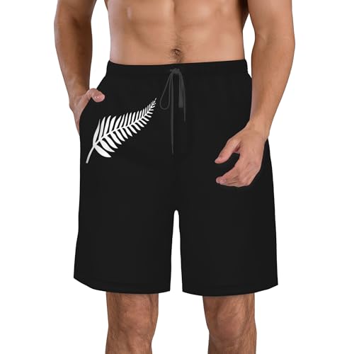 CUTEDWARF New Zealand Maori Fern Men's Swim Trunks Beach Swimwear Beach Shorts Summer Board Shorts3