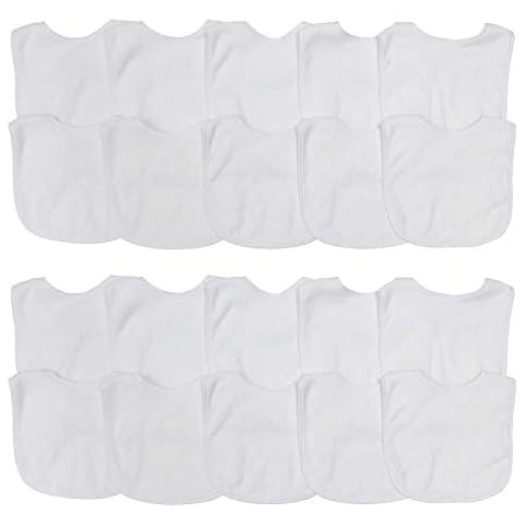Neat Solutions 2-Ply Knit Terry Solid Color Feeder Bibs in White - 20 Pack Cover