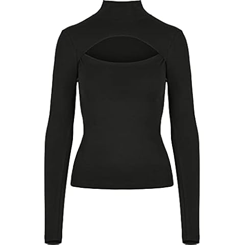 Urban Classics Damen Ladies Cut-Out Turtleneck Longsleeve T-Shirt Cover