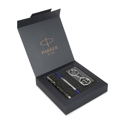 Image of Parker Vector Spark Black Special Edition Roller Ball Pen Gift Set - with Round Key Chain