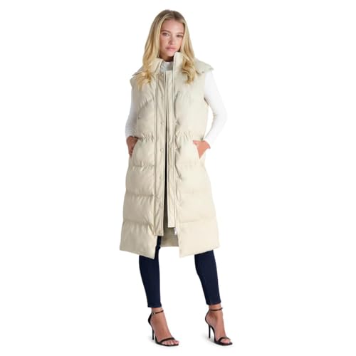 Avec Les Filles Faux Leather Maxi Puffer Vest for Women3