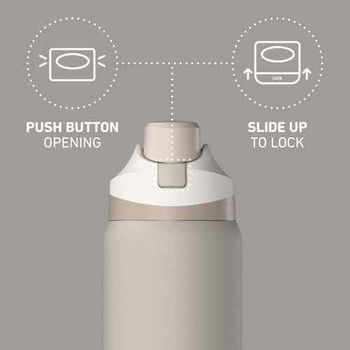 Hydrapeak Oasis 32 oz Water Bottle with Chug Lid, Stainless Steel Insulated Water Bottle For Men and Women, Stone1 - Image 8