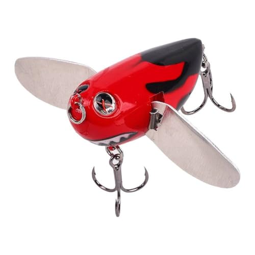 Helilyco Topwater Popper - Señuelo de pesca, 6 cm, 12,7, diseño realista de abeja con ojo 3D, para perca de gancho de púas afiladas, bagre, pez perro, para ojos rojos