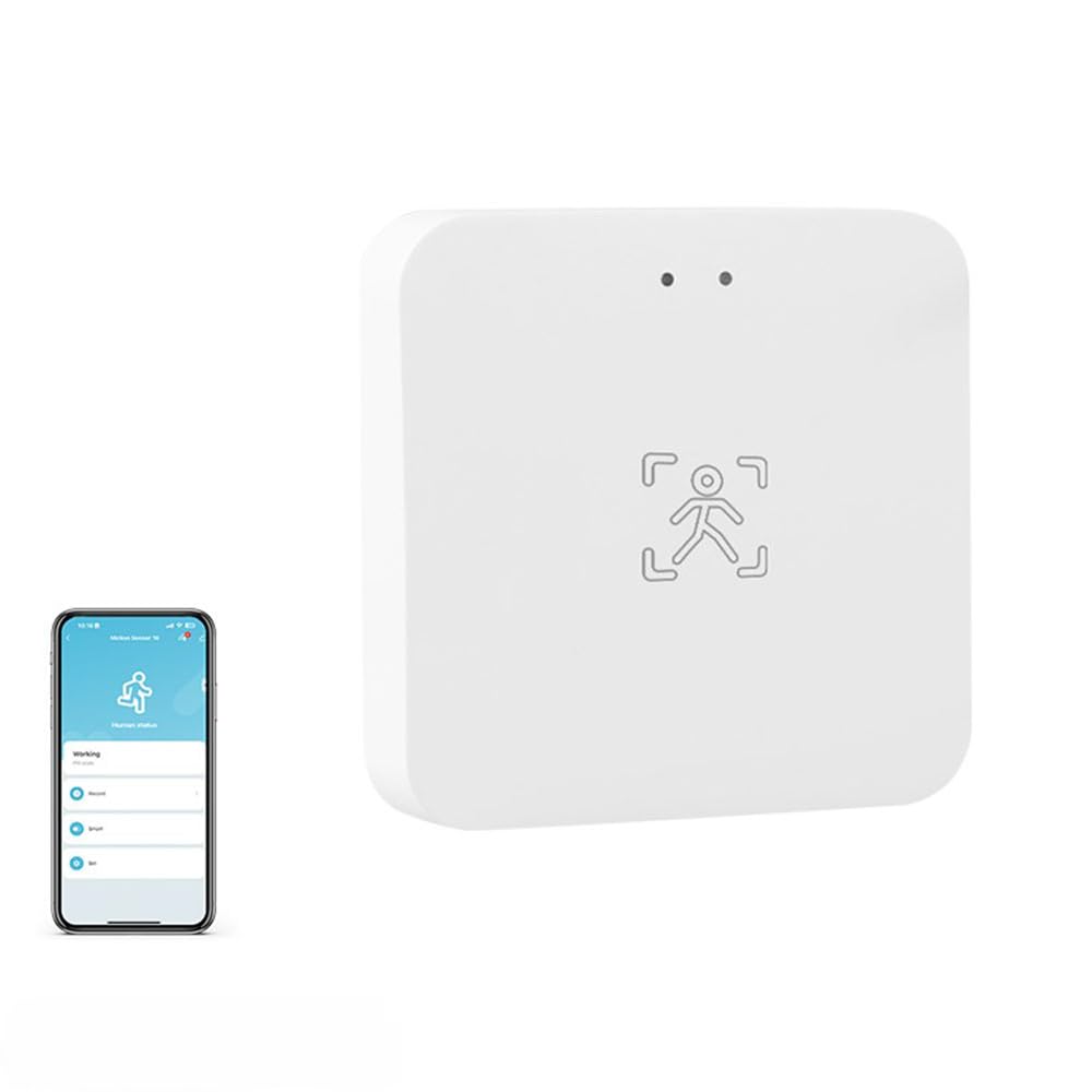 Getdoublerich Human Presence Sensor, For Zigbee Millimeter Microwave Radars Detection Sensor, Zone Positioning, Adjustable Sensitivity, App Notification, Human Body Presence Sensors for Home Safety(Zig-bee Version)