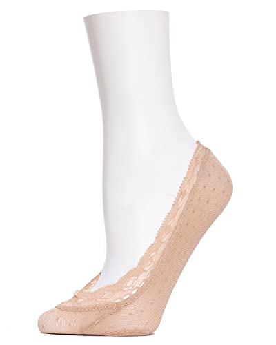 Image of MeMoi Women's Dotted Lace No Show Liner Socks