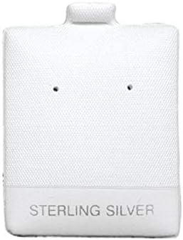 N'icePackaging - 200 Qty Sterling Silver Imprinted White 1 1/2" x 1 3/4" Vinyl Puff Pad Earring Cards - for Display & Sales - Clip/Wire/Post Earrings