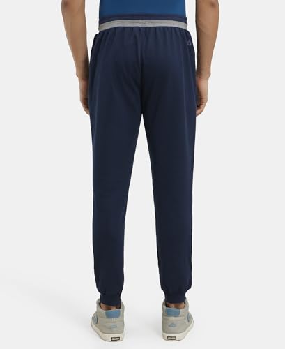 Image of Jockey AM05 Men Super Combed Cotton Rich Pique Slim Fit Jogger with Zipper Pockets