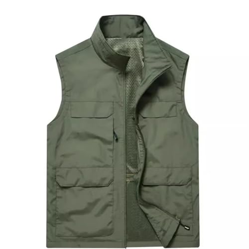 Men's Solid Color Jacket Double-Sided Vest Sleeveless Casual Multi-Pocket Vest2