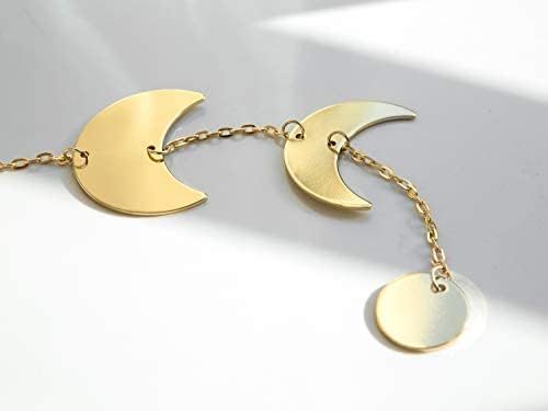 Image of INSHREYS Wall Decorations | Boho Accents Wall Decor | Moon Phases Art | Moon Phase Wall Hanging | Bohemian Decor for Bedroom, Home, Living Room, Apartment or Dorm (24.8 INCH, GOLDEN)