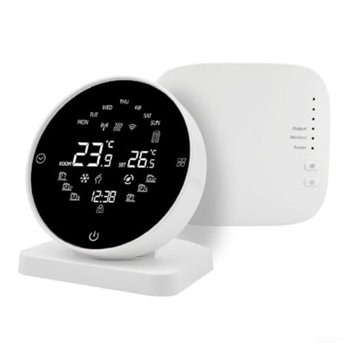 Termostato inalámbrico inteligente, controlador de temperatura WiFi compatible con Tuya y Alexa, control de voz para caldera de pared y calefacción por suelo de agua