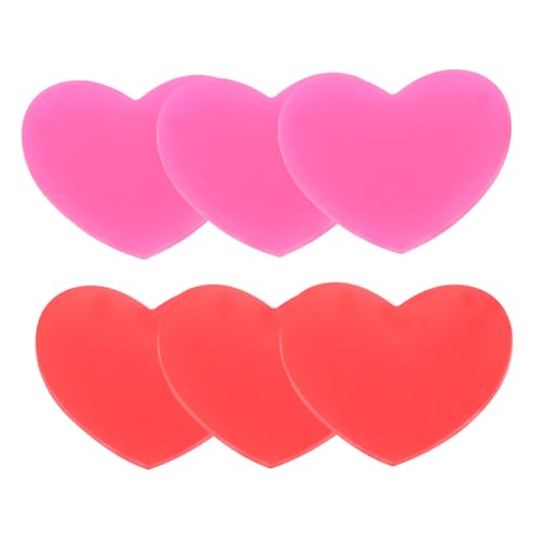 KOMBIUDA 6 PCS Heart Shaped Tennis Racket Vibration Dampeners Silicone Absorbers for Improved Control and Comfort Red Rosy Colors Easy Installation for Players