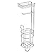 mDesign Steel Toilet Paper Holder with Storage Shelf - Concerto Collection - Chrome - Holds 3 Rolls