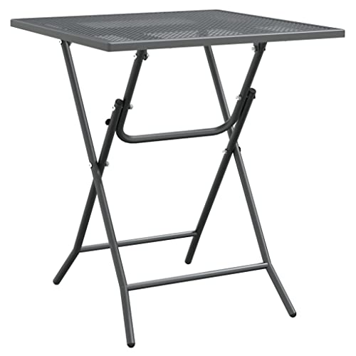 vidaXL Gartentisch Gartentisch Beistelltisch Gartenmöbel Klapptisch Bistrotisch Garten Esstisch Tisch Campingtisch Balkontisch 60x60x72 cm Streckmetall Anthrazit