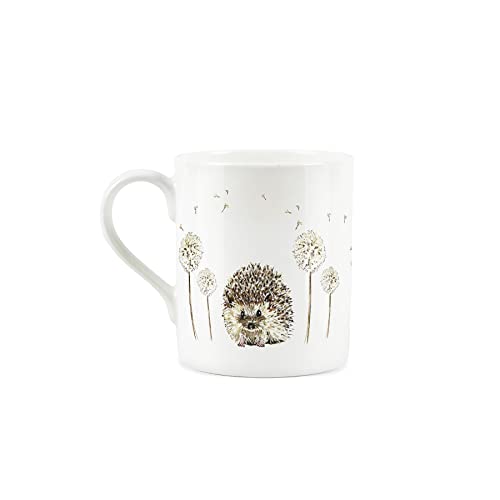 Purely Home Hedgehog Watercolour Painted Mug by Rhiannon Chauncey - Small Fine Bone China White Mug Coffee/Tea Present Gift - Image 2