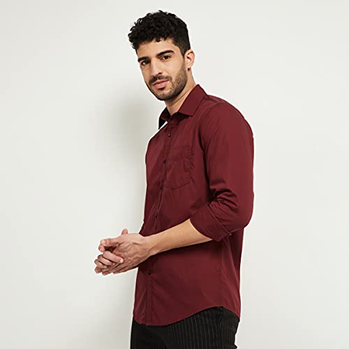 Image of Max Men's Cotton Regular Fit Solid Full Sleeves Casual Shirt