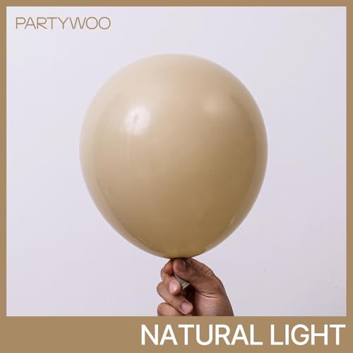 Image of PartyWoo Light Brown Balloons 100 pcs 12 Inch Nude Neutral Boho Tan Fall Latex Helium Balloons for Wedding Graduation Birthday Boy Baby Shower Cowgirl Jungle Theme Party Decorations Brown-F56