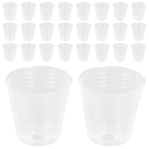 Luxshiny 50pcs Plastic Nursery Pots for Orchid and Succulent Seedlings, 1.8-inch Breathable Planting Containers Suitable for Garden and Indoor Plant Propagation