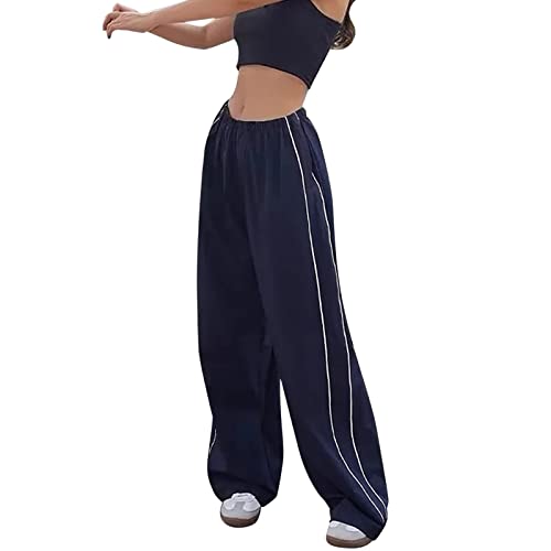 Hosen Damen, Damen Fallschirmhosen Baggy Cargohose Y2K Track Pants Teenager...