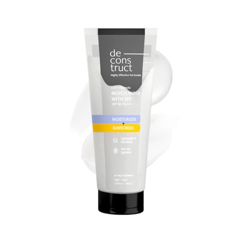 Image of Deconstruct 2 in 1 Moisturizer & Sunscreen | SPF 50 PA++++, Oil Free Moisturizer & Gel Sunscreen, Invivo Tested, Lightweight, Non-Greasy, For oily, combination, normal skin |For Men & Women - 50gm