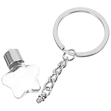 Beavorty Glasfläschchen Schlüsselanhänger mit Sternmotiv aus Bruchsicherem Glas und Metall Modischer Wunschflaschen Taschenanhänger für Taschen und Schlüssel Dekoration