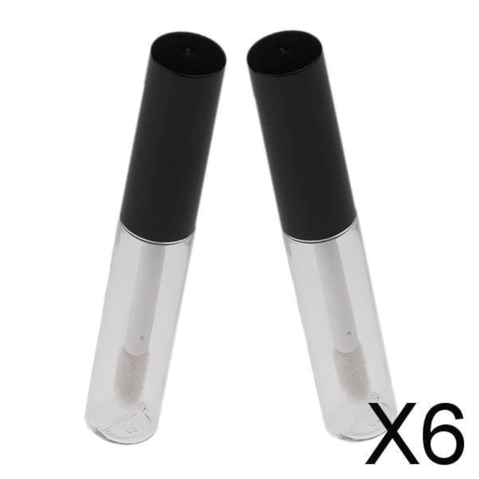 6x2 Pieces 4ml Clear Empty Lipstick Tubes for DIY