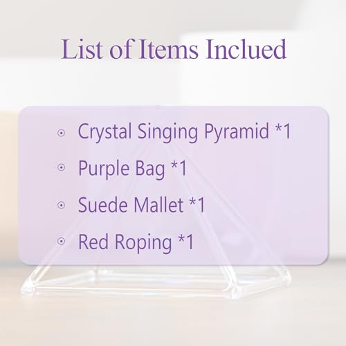 CVNC 8 Inch Quartz Crystal Singing Pyramid Healing Musical Instrument + Carry Case Bag Powerful Energy