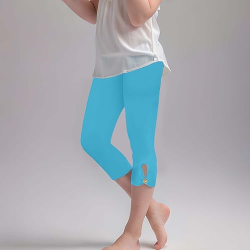 Cotton Leggings for Girls Toddler Solid Color Stretchy Trousers Elastic High Waist Casual Skinny (E, 6 Years)2
