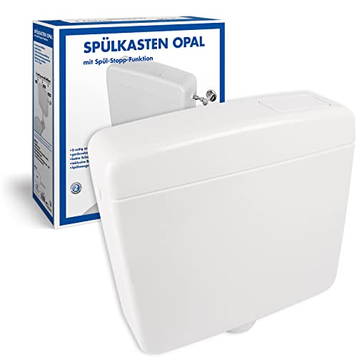 Spülkasten Opal | Kunststoff | Spül-Stopp-Funktion | 6-9 Liter | Tiefspülkasten | Spartaste | WC, Toilette Weiß