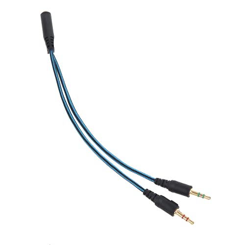 Cable divisor de audio y micrófono 3.5mm de nylon miniatura 2