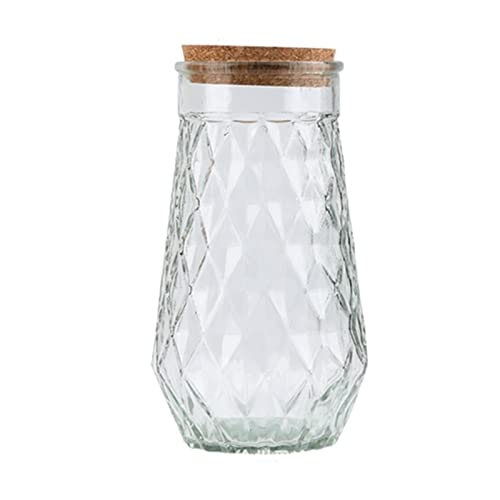 nihngvjm canisters Glass Jar Cork Storage Jar Snack Tea Sealed Storage Jar Transparent Storage Bottle Glass Container Decor (Color : V1)