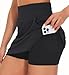 THE GYM PEOPLE Women's Golf Skort Tennis High Waist Lightweight Athletic Casual Skirts Built-in Shorts with 4 Pockets Black