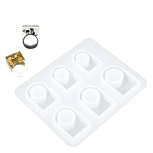 Molde de silicona de anillo para resina, molde de resina translúcida epoxi para fabricación de joyas, herramienta de bricolaje, Kit de molde de joyería hecho a mano