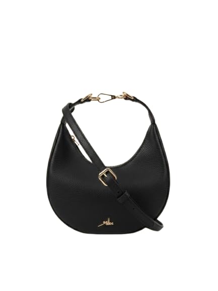 Black Textured Baguette Sling Bag-image-32