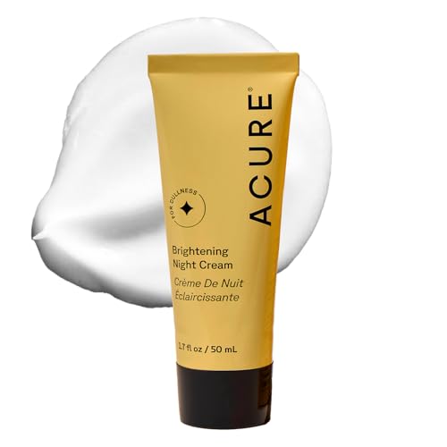 Acure Brightening Night Cream - Radiance Boosting Night Face Cream for Women & Men, Hydrating...