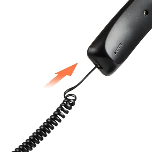 Lativu Phone Cord for Landline, 2 Pack RJ9 4P4C Telephone Cord, Phone Cable 4.5 Ft Uncoiled(0.72 Ft Coiled), Phone Handset Cord, Black